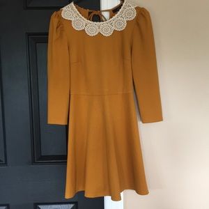 Modcloth Mustard Collar Dress